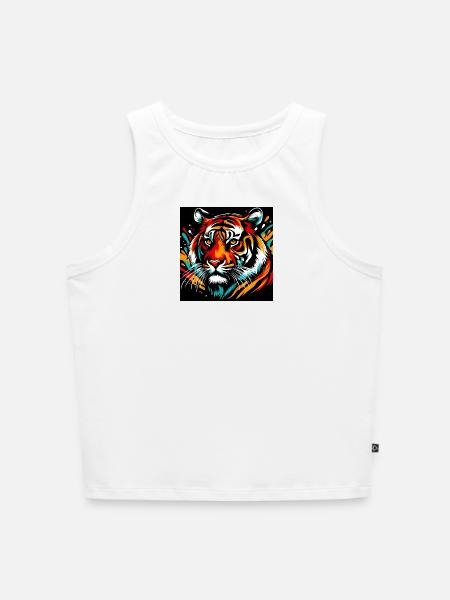 Tiger - Cropped Frauen Organic Tank Top - Weiß