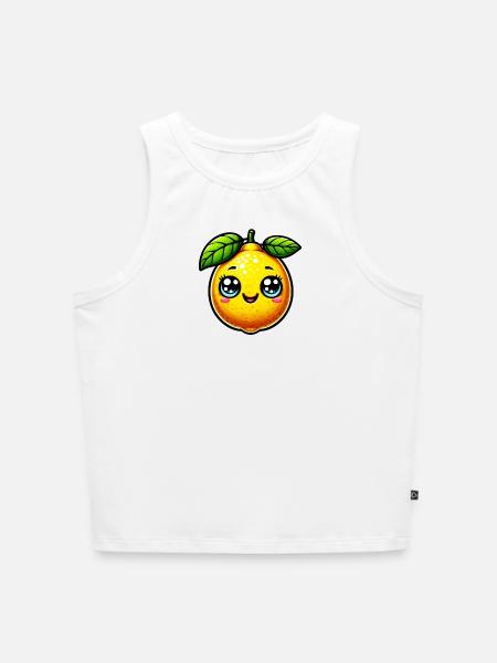 Zitrone Zitronen - Cropped Frauen Organic Tank Top - Weiß