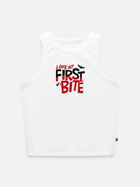 Liebe auf den ersten Biss - Cropped Frauen Organic Tank Top - Weiß