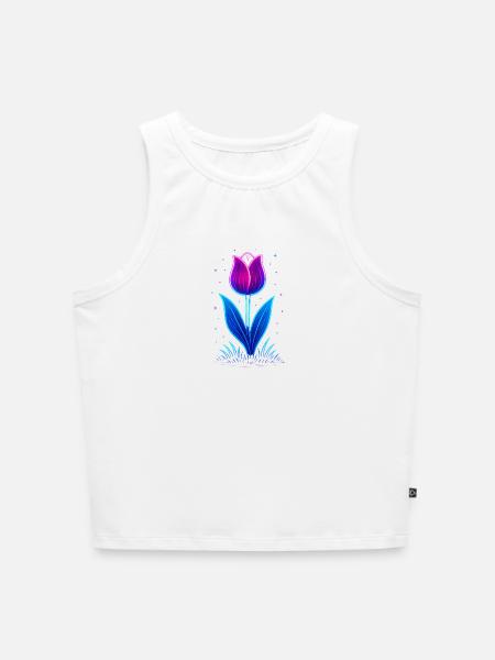 Neon Tulpe - Cropped Frauen Organic Tank Top - Weiß