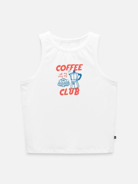 Coffee Club  - Cropped Frauen Organic Tank Top - Weiß