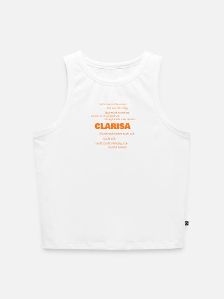 Sprueche Clarisa - Cropped Frauen Organic Tank Top - Weiß