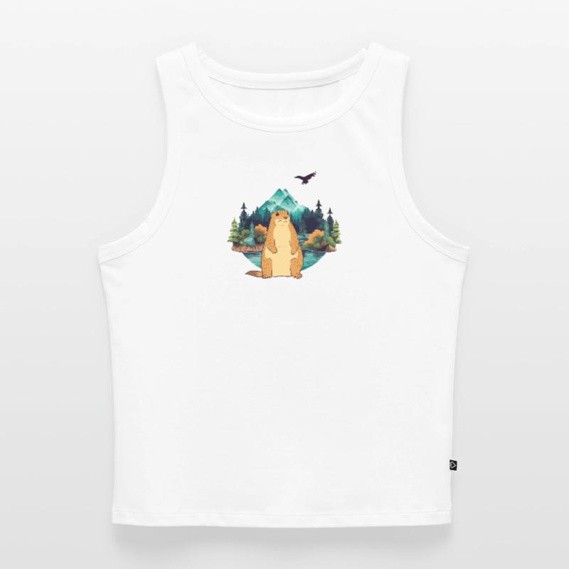 Murmeltier Cropped Frauen Organic Tank Top