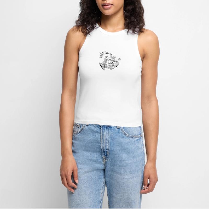 binary code Women’s Cropped Organic Tank Top