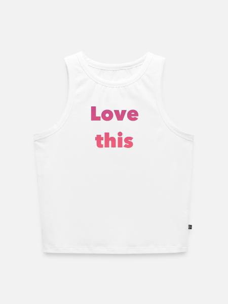 Liebe Dieses Gradient-Typografie - Cropped Frauen Organic Tank Top - Weiß