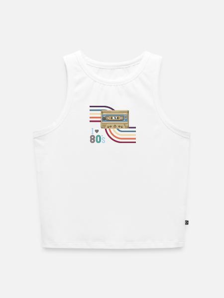 Kassettenliebe 80er Retro - Cropped Frauen Organic Tank Top - Weiß