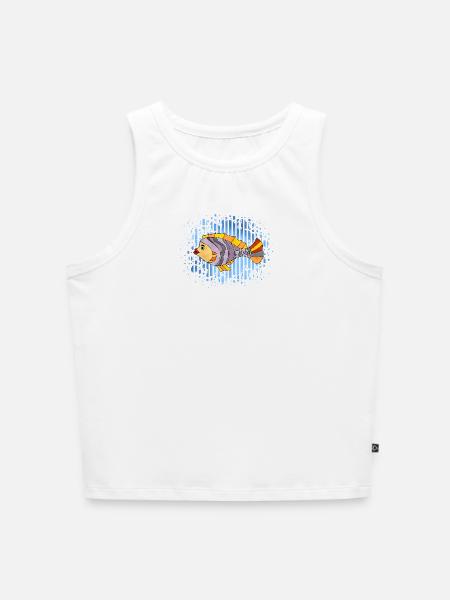 Fisch - Cropped Frauen Organic Tank Top - Weiß