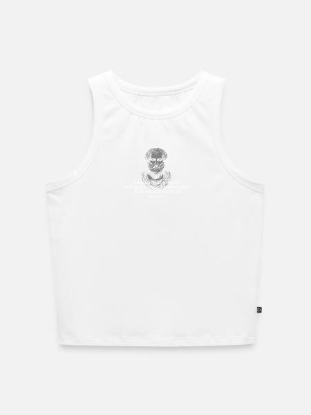 Aristoteles' Zitat von Geist und Herz - Cropped Frauen Organic Tank Top - Weiß