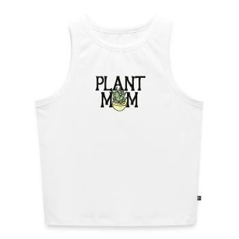 Plant Mom Bloom Pot - Cropped Frauen Organic Tank Top - Weiß - Vorne - Selfina (174cm)