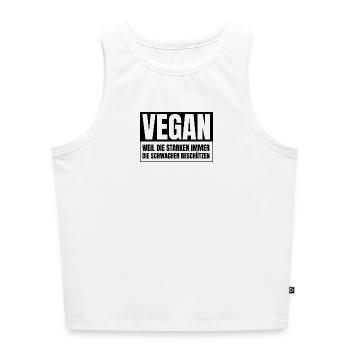 Vegan Spruch - Cropped Frauen Organic Tank Top - Weiß - Vorne - Selfina (174cm)