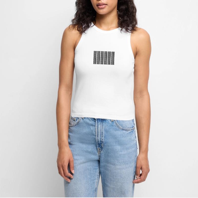 Barcode Strichcode Nerd IT Technik Design Cropped Frauen Organic Tank Top