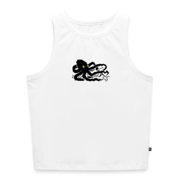 8bit pixel octopus - Cropped Frauen Organic Tank Top - Weiß - Vorne - Selfina (174cm)