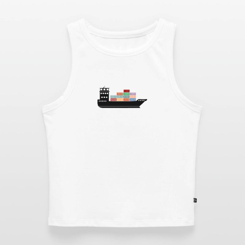 Seecontainerschiff oder Boot mit Containern Cropped Frauen Organic Tank Top