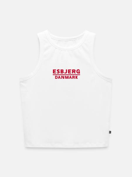 Esbjerg, Dänemark - Cropped Frauen Organic Tank Top - Weiß