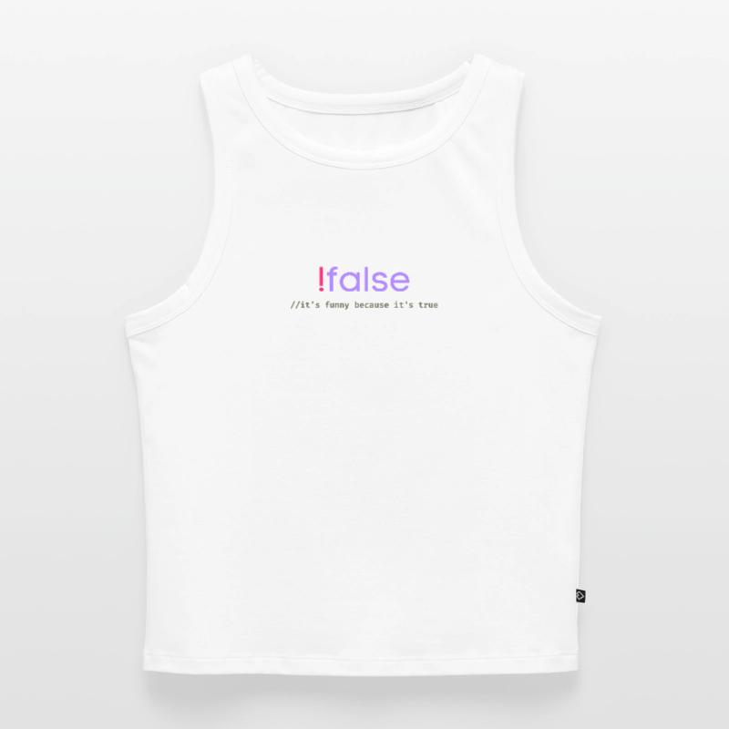 Ifalse Funny Coder Programming Pun Women’s Cropped Organic Tank Top