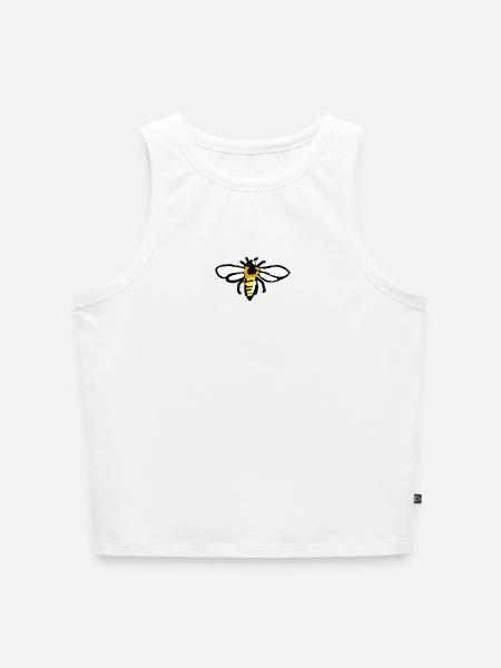 Biene - Cropped Frauen Organic Tank Top - Weiß