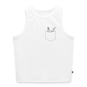 Mechaniker Brusttasche - Cropped Frauen Organic Tank Top - Weiß - Vorne - Selfina (174cm)
