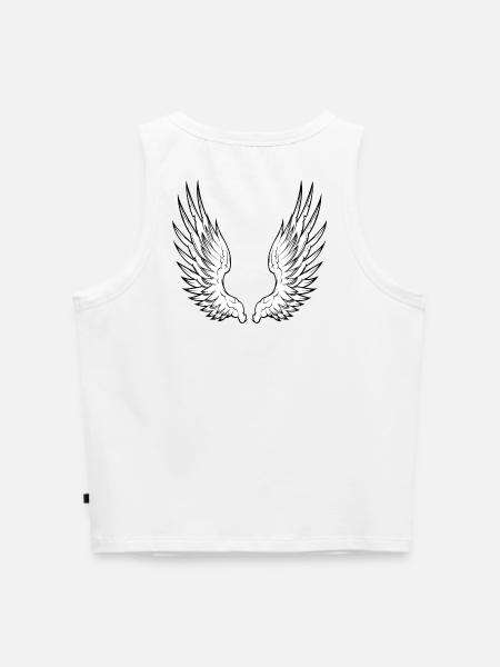 angel wings - Cropped Frauen Organic Tank Top - Weiß