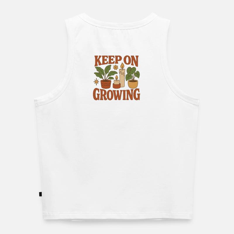 Keep_on_Growing - Women’s Cropped Organic Tank Top - white