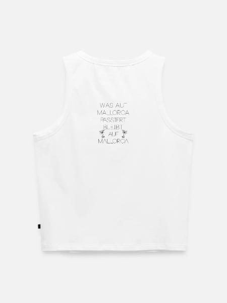 MALLORCA - Cropped Frauen Organic Tank Top - Weiß