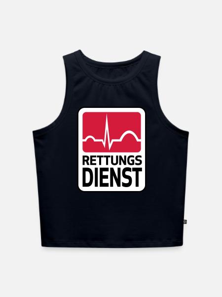 Rettungsdienst - Cropped Frauen Organic Tank Top - Navy