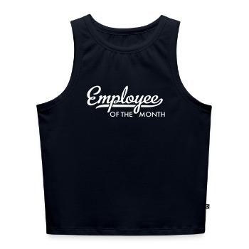 Mitarbeiter des Monats - Cropped Frauen Organic Tank Top - Navy - Vorne - Selfina (174cm)