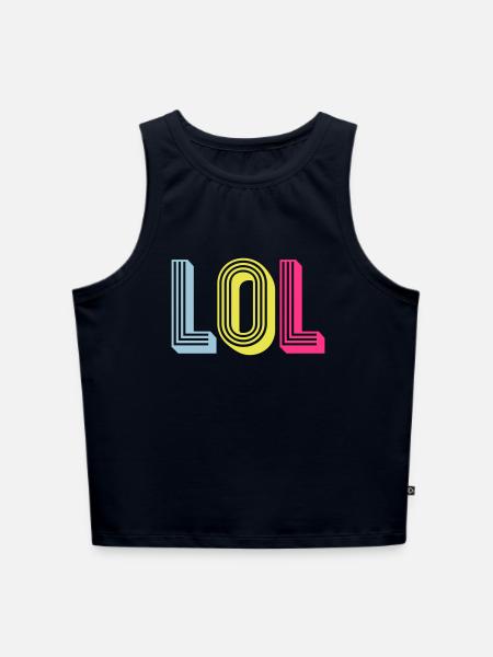 LOL - Cropped Frauen Organic Tank Top - Navy