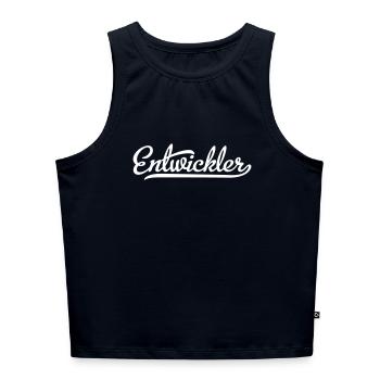 Entwickler - Cropped Frauen Organic Tank Top - Navy - Vorne - Selfina (174cm)