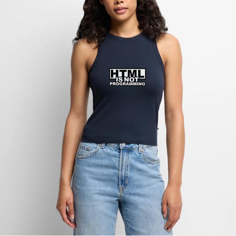 HTML est pas la programmation Débardeur cropped femme bio