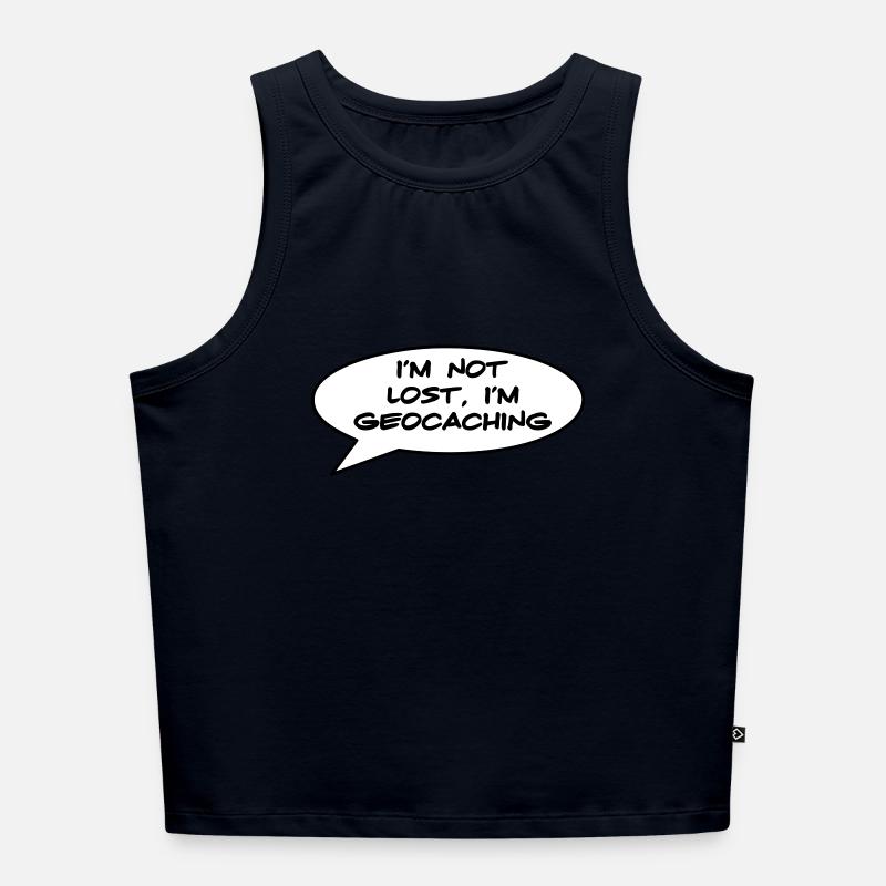 Geocaching - Women’s Cropped Organic Tank Top - navy