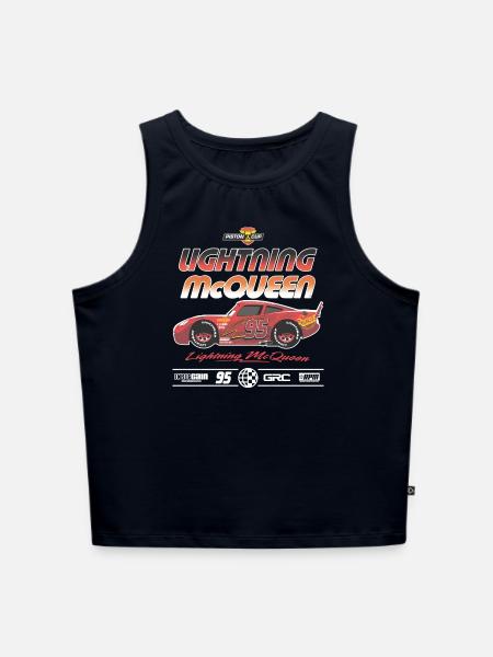 Cars Seitenprofil Lightning McQueen - Cropped Frauen Organic Tank Top - Navy