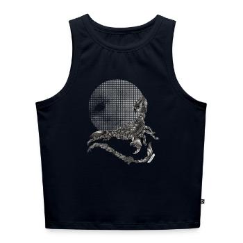 Skorpion Sternzeichen - Cropped Frauen Organic Tank Top - Navy - Vorne - Selfina (174cm)