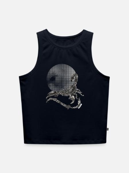 Skorpion Sternzeichen - Cropped Frauen Organic Tank Top - Navy