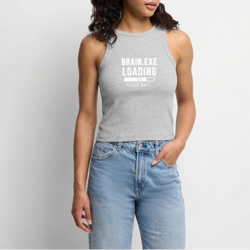 Brain exe loading ... please wait! | Brain exe Women’s Cropped Organic Tank Top