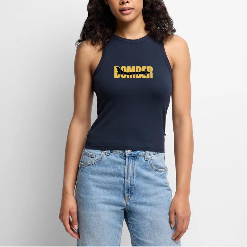 Blouson aviateur Tu-95 Débardeur cropped femme bio