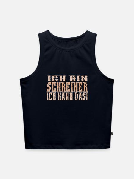 Ich bin Schreiner - Cropped Frauen Organic Tank Top - Navy