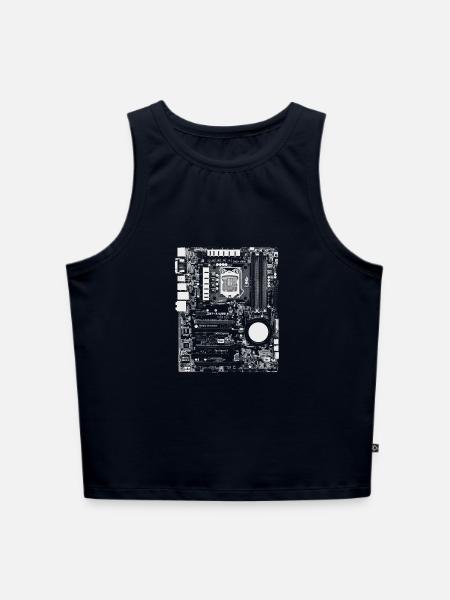 Mainboard - Nerd & Geek Hardware - Cropped Frauen Organic Tank Top - Navy