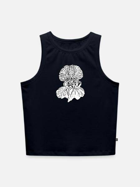 Orchidee - Cropped Frauen Organic Tank Top - Navy