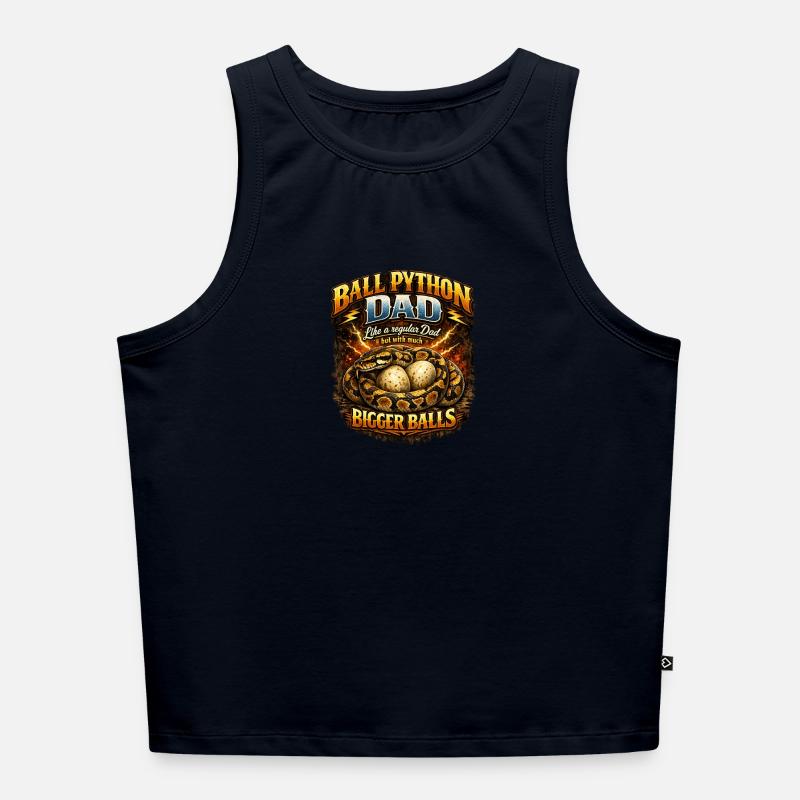 Kuglepyton Far Større Æg Kongepyton Ejer - Økologisk cropped dame tanktop - navy