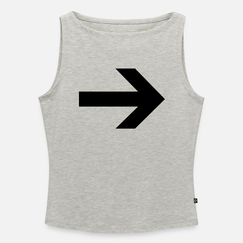 Pfeil nach rechts - Frauen Organic Tank Top mit U-Boot-Ausschnitt - Grau meliert