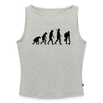 Evolution Kegeln - Frauen Organic Tank Top mit U-Boot-Ausschnitt - Grau meliert - Vorne - Selfina (174cm)