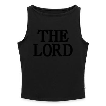 The Lord - Women’s Organic Boat Neck Tank Top - heather grey - Front - Selfina (174cm)