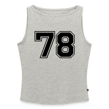 78 - Frauen Organic Tank Top mit U-Boot-Ausschnitt - Grau meliert - Vorne - Selfina (174cm)