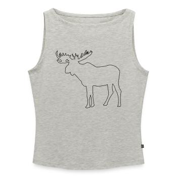 Elch - Moose - Frauen Organic Tank Top mit U-Boot-Ausschnitt - Grau meliert - Vorne - Selfina (174cm)