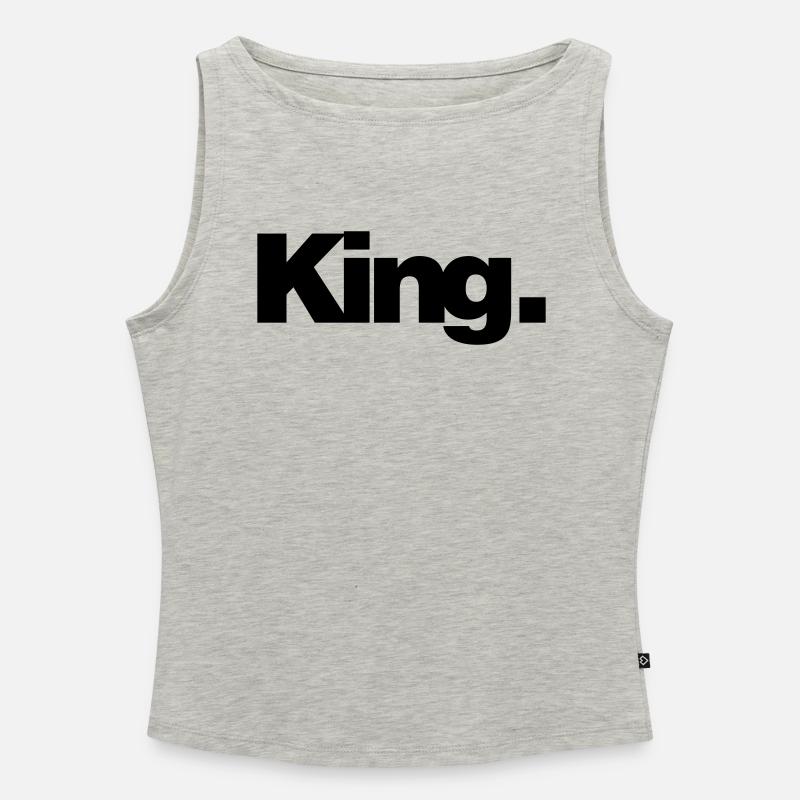 King 1C - Women’s Organic Boat Neck Tank Top - heather grey