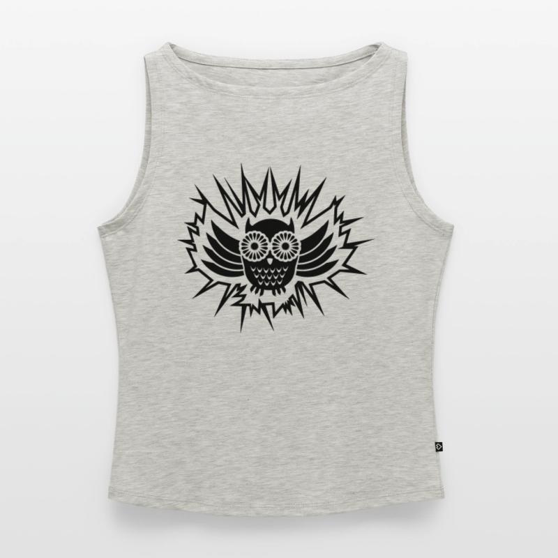 Eule / owl (1c) Women’s Organic Boat Neck Tank Top