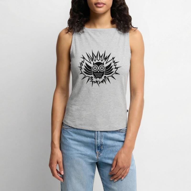 Eule / owl (1c) Women’s Organic Boat Neck Tank Top
