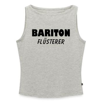 bariton flüsterer - Frauen Organic Tank Top mit U-Boot-Ausschnitt - Grau meliert - Vorne - Selfina (174cm)