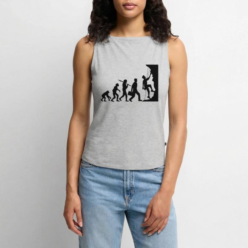 evolution evolution born steep wall climbs Women’s Organic Boat Neck Tank Top