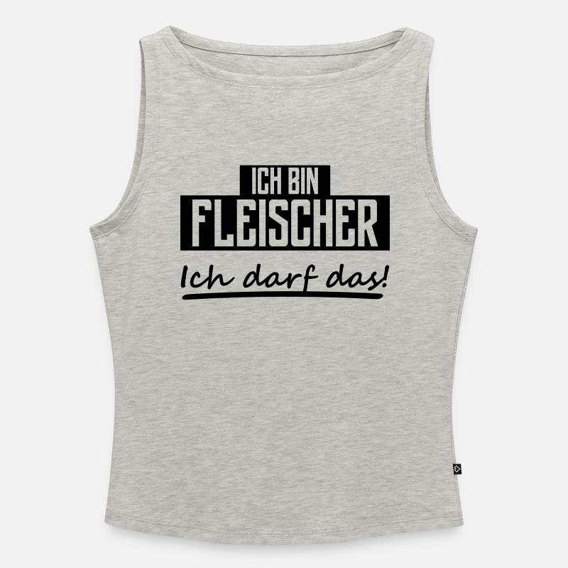 ich bin fleischer - Frauen Organic Tank Top mit U-Boot-Ausschnitt - Grau meliert